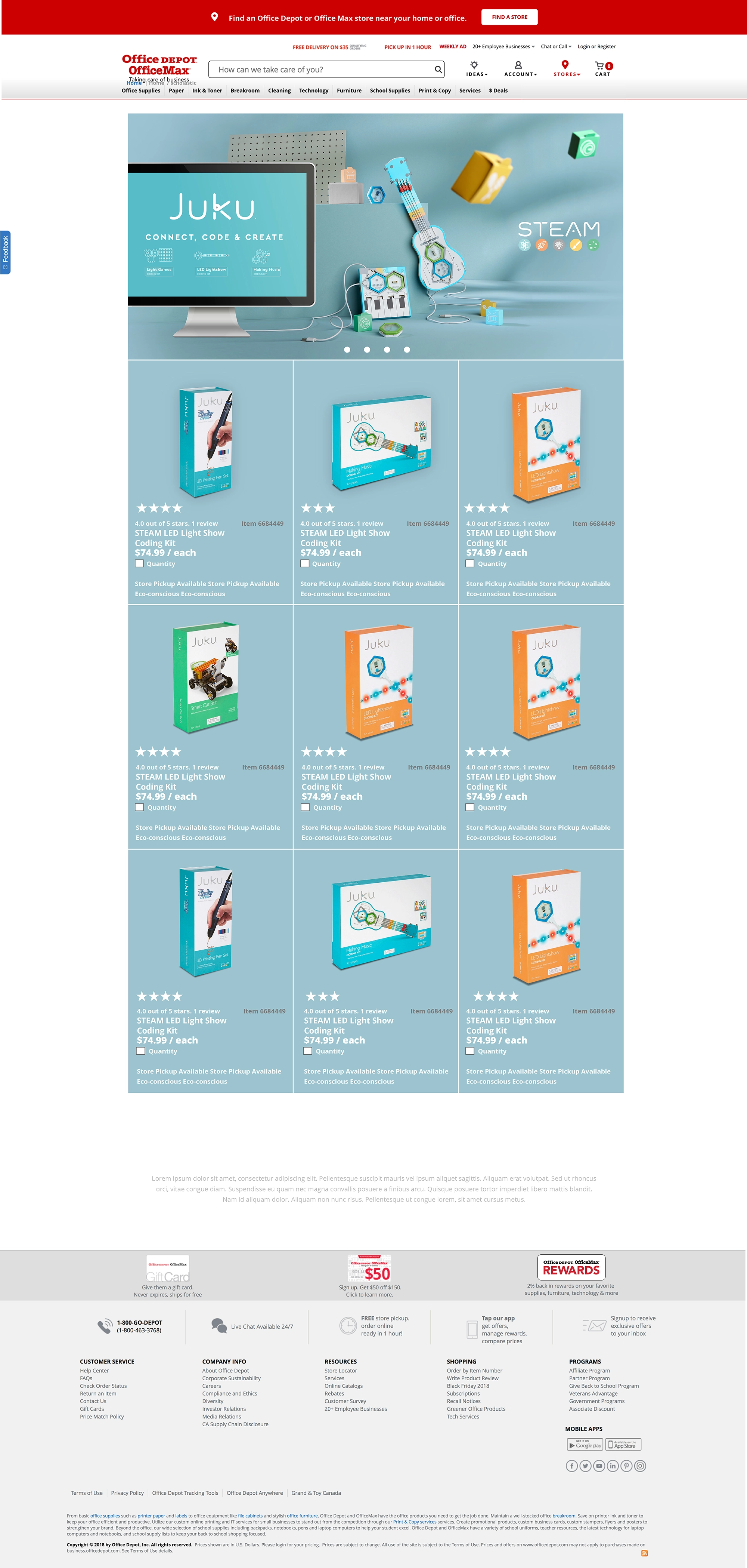Office Depot / Juku · Didactic Toys Brand Web UX · 05
