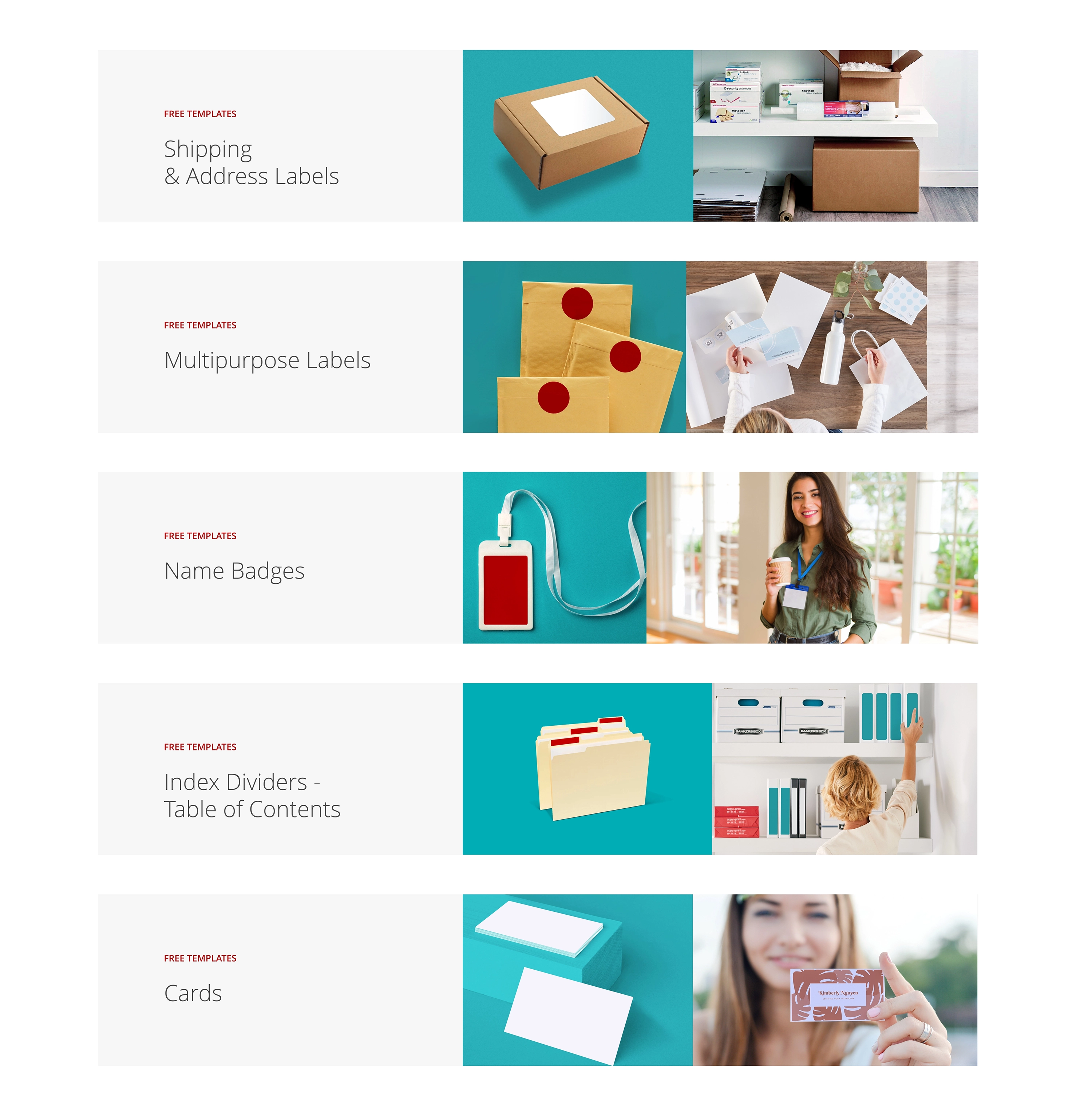 Office Depot · Paper Templates Microsite UX/UI