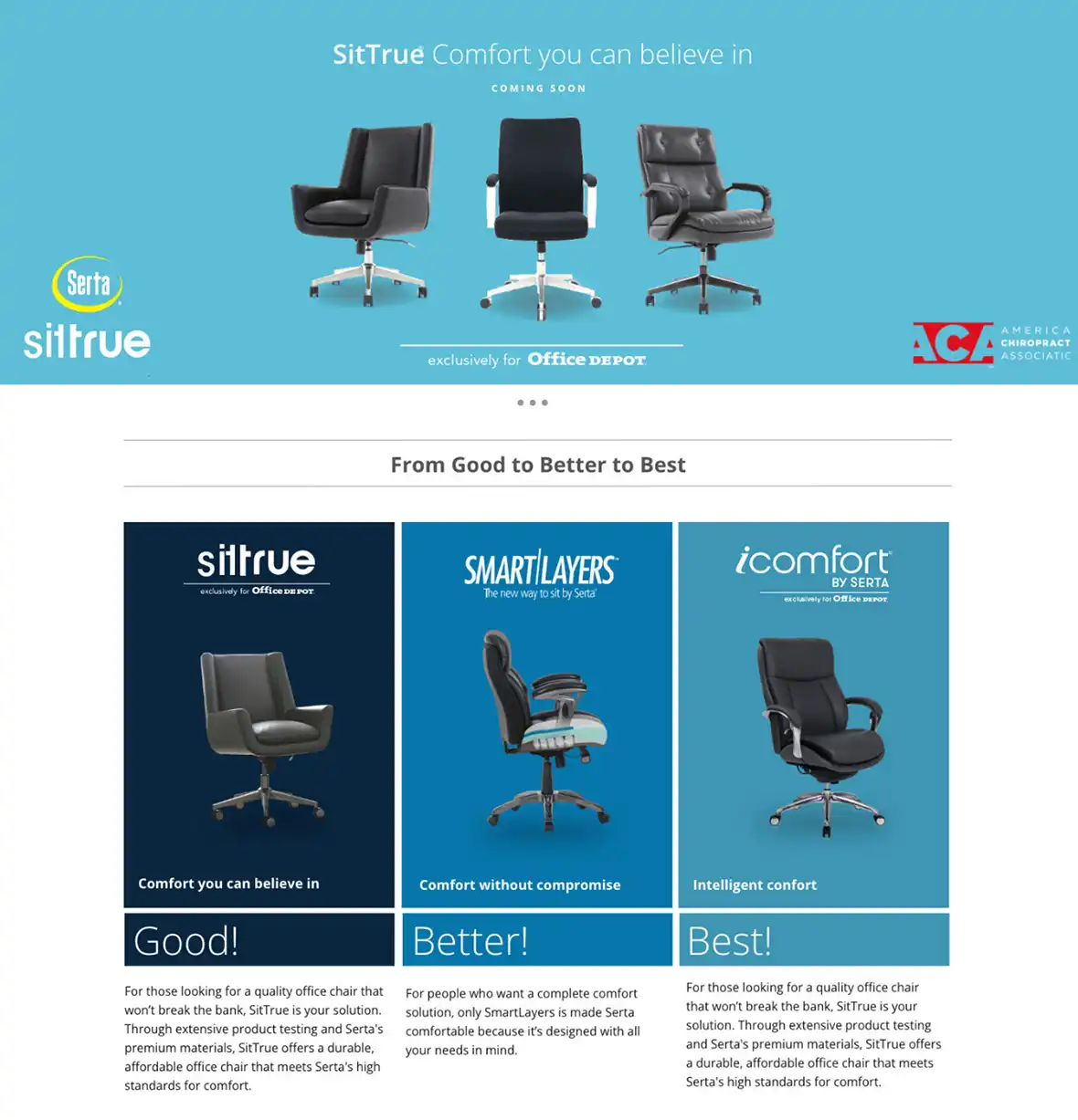 Office Depot / Serta Private Brand | Web  UX/UII