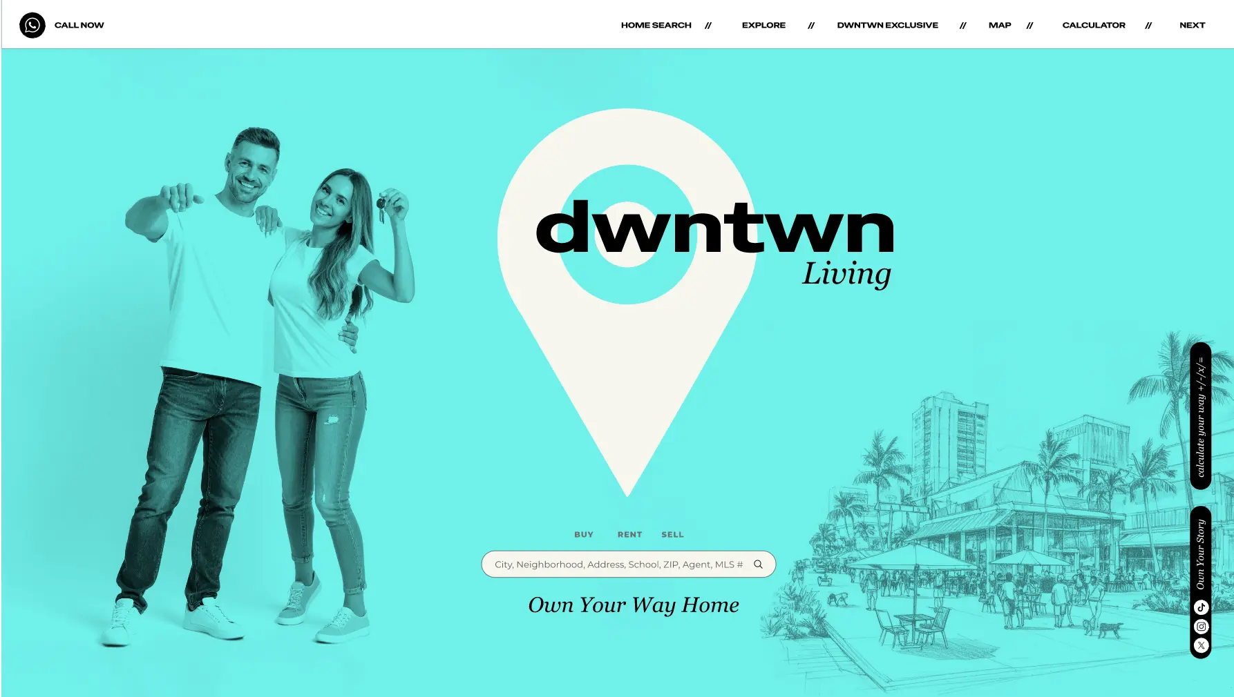 DWNTWN Living · Aqua colorway exploration · 07