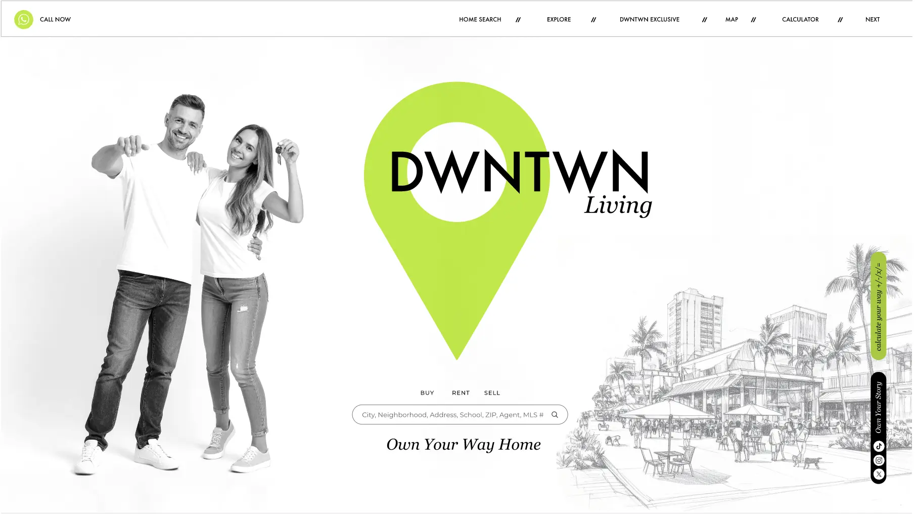 DWNTWN Living · Real Estate Brand + Web