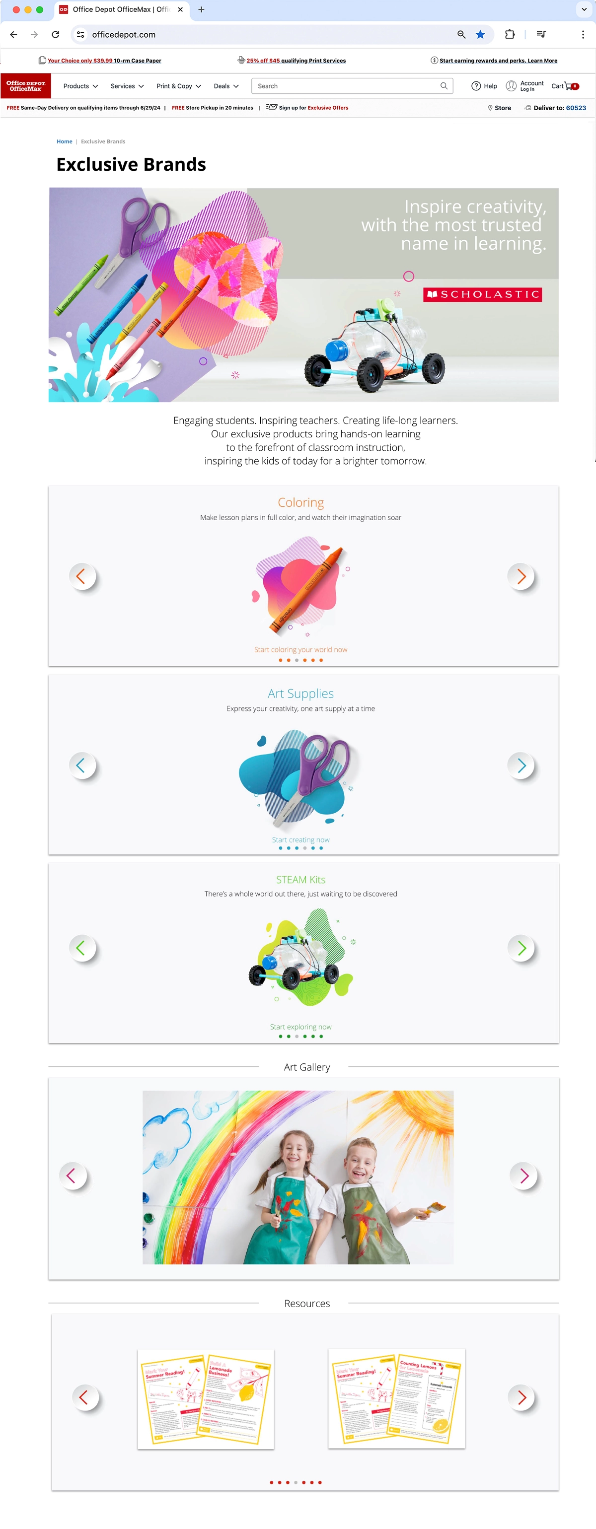 Office Depot · Scholastic & Juku Website UX/UI · 02