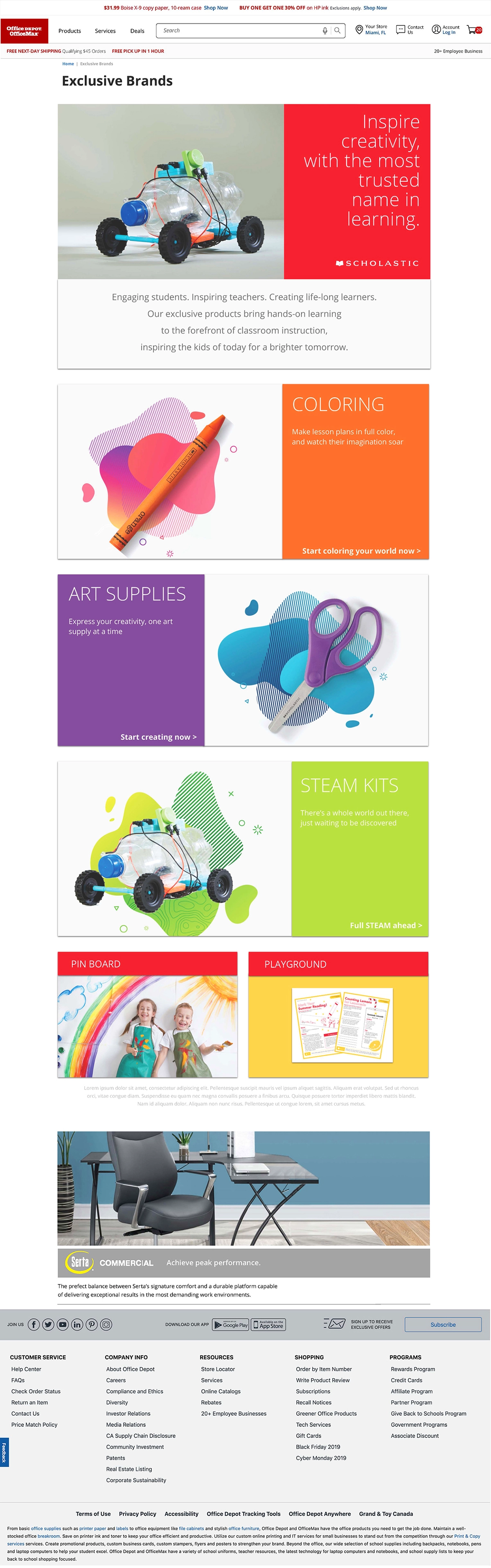 Office Depot · Scholastic & Juku Website UX/UI · 04